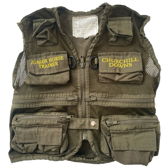Smith Western Company Kids Olive Green Junior Horse Trainer Vest Churchill Downs - Picture 1 of 7